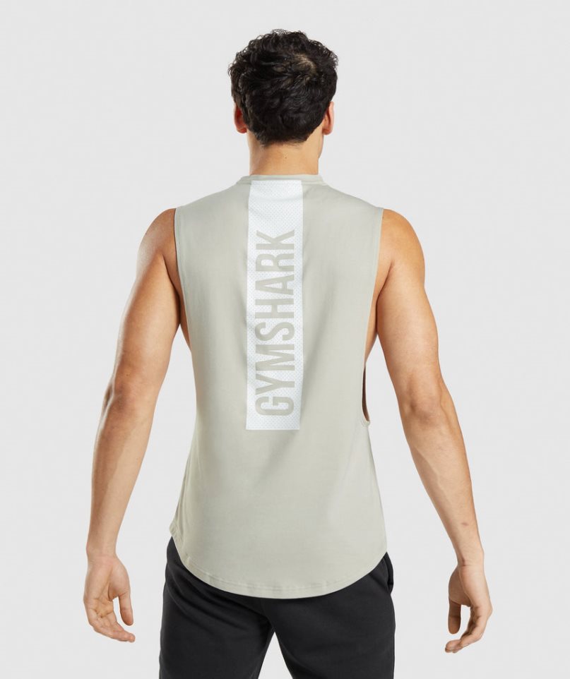 Men\'s Gymshark Bold Drop Arm Tanks Beige | CA AN5D37